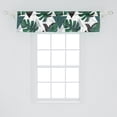 thumbnail image 2 of Tropical Window Valance, Triangles with Monstera Leaves Geometric Exotic Art on Plain Back, Curtain Valance for Kitchen Bedroom with Rod Pocket, 54" X 18", Laurel Green and Dark Grey, by Ambesonne, 2 of 2