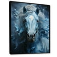 thumbnail image 2 of Designart "Vibrant Blue Equine Horse in Electric Blue III" Animals Floater Framed Canvas Print, 2 of 7