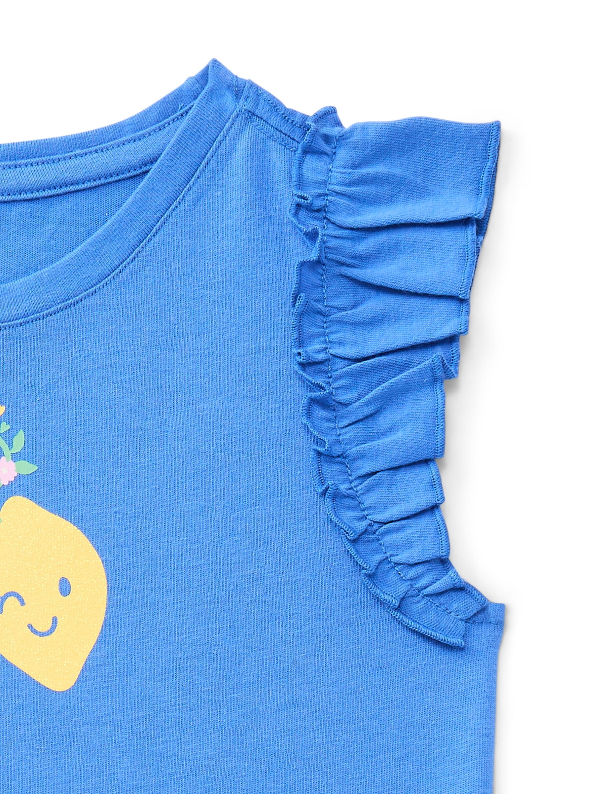 Wonder Nation Toddler Girls Tee with Flutter Sleeves, Sizes 18M-5T