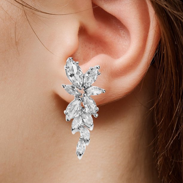 AURARMLET 1Par Aretes De Con Zirconia Para Mujer Con Estilo Chic En Eventos Especiales