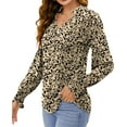 thumbnail image 4 of Fantaslook Womens Tops Dressy Blouses V Neck Puff Long Sleeve Tunic Tops Button Fall Shirts, 4 of 9