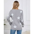 thumbnail image 2 of Crewneck Sweaters for Women Trendy Star Sweater Casual Pullover Sweaters Fall Lightweight Girls Sweaters Shermie, 2 of 6
