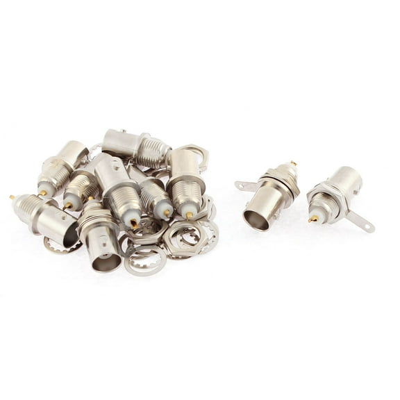 10 Pcs Silver Tone BNC Female Jack Bulkhead Socket Adapter RF Connectors