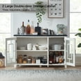 thumbnail image 3 of Joaxswe 55" Coffee Wine Bar Cabinet with 3 Glass Doors, Modern Buffet Sideboard Table for Dining Room, White, 3 of 8