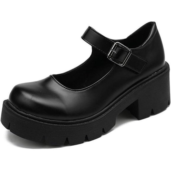 Womens Mary Janes Shoes Round Toe Platform Ankle Strap Chunky Heel Uniform Dress Shoes Shoes for Women Girls