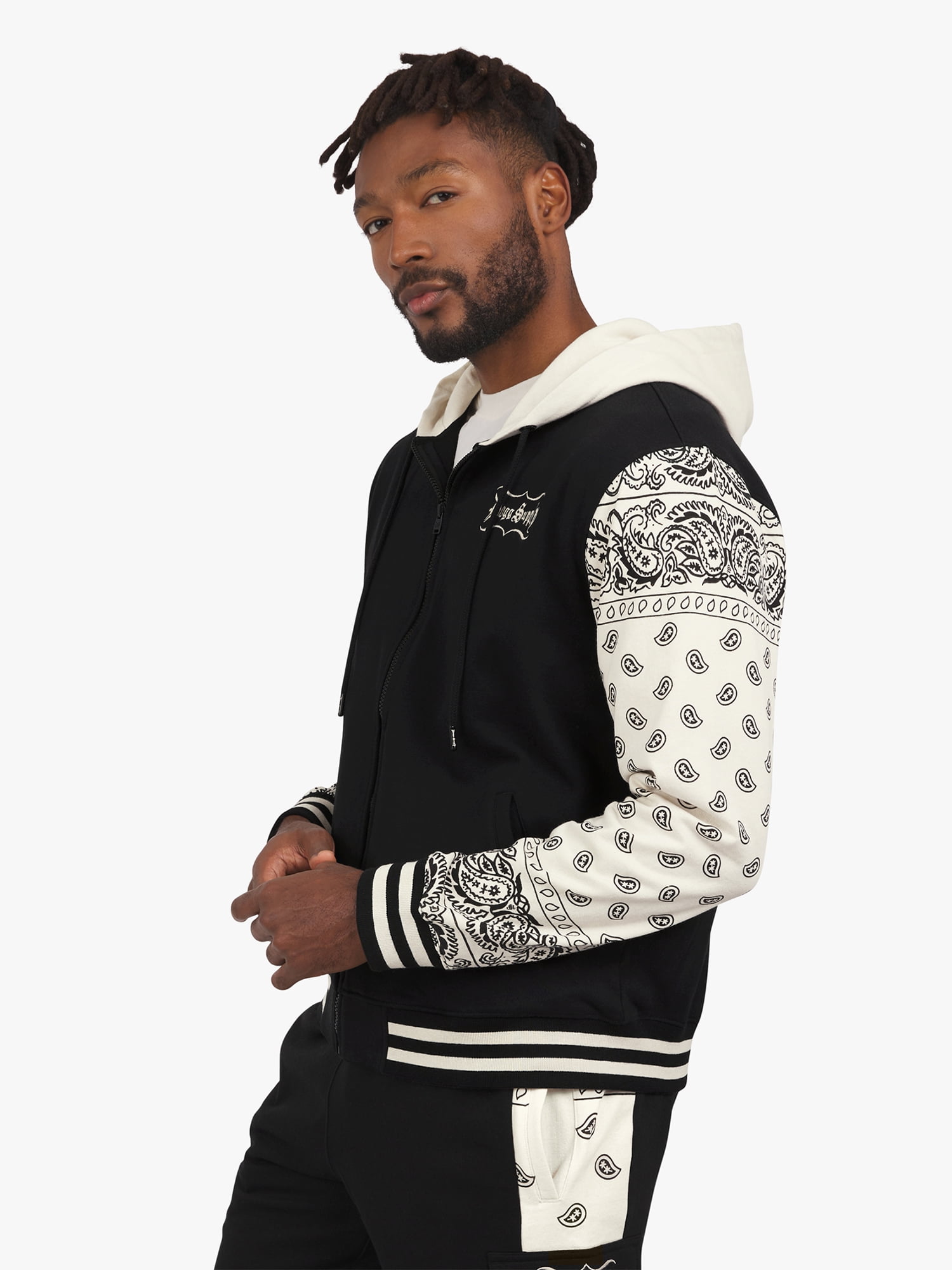 Dogg Supply by Snoop Dogg All Gender Varsity Print Full Zip Hoodie Sweatshirt, Men's Sizes XS-5XL