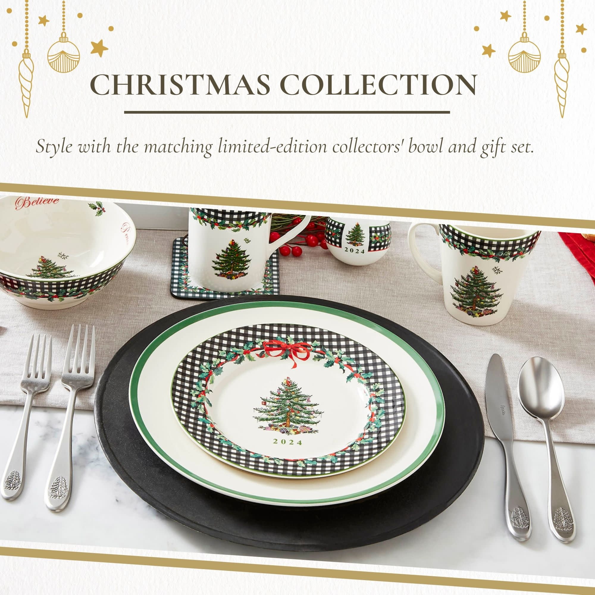 Spode Christmas Tree 8 Porcelain Dinner Plate 2024 Annual Collector Plate Holiday Dinnerware Decorative Plate Winter Serving for All Parties Occasions For Casserole Appetizers Brisket Walmart Business...
