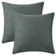 thumbnail image 2 of Funda de Almohada Decorativa de Lino Regal Woven para Casa, Juego de 2 Fundas de Cojín Cuadradas Rústicas para Sofá Negro 20" x 20", 2 of 6