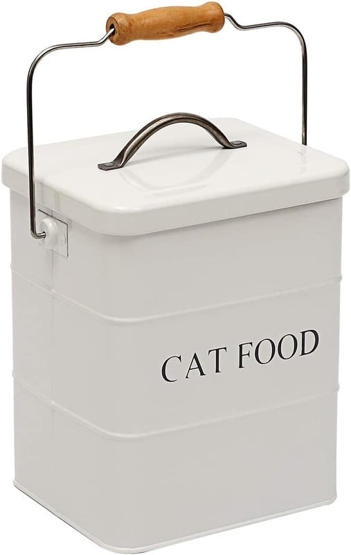Pethiy Cat Treats tin and cat Food Storage Tin with Lid & with Spoon