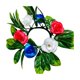 thumbnail image 2 of Corona de aro para velas patriótica con rosas artificiales y hojas verdes – Portavelas floral rojo, blanco y azul para el Día de la Independencia, el Día de los Caídos o decoración temática, 2 of 6