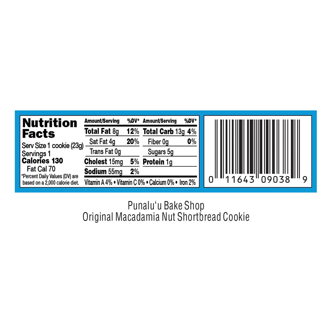 (4 pack) Punaluu Bake Shop Macadamia Nut Shortbread Cookies 18ct Box
