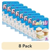 (8 pack) Pillsbury Funfetti Cake Mix with Candy Bits, 15.25 oz Box