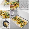 thumbnail image 6 of Sunflower Bath Mat 3 Piece Bathroom Rug Set, Yellow Spring Floral Summer Botanical Rustic Non Slip Bath Rug Contour Mat and Toilet Lid Cover, Absorbent Shower Mats Soft Bath Rugs and Mats Sets, 6 of 8