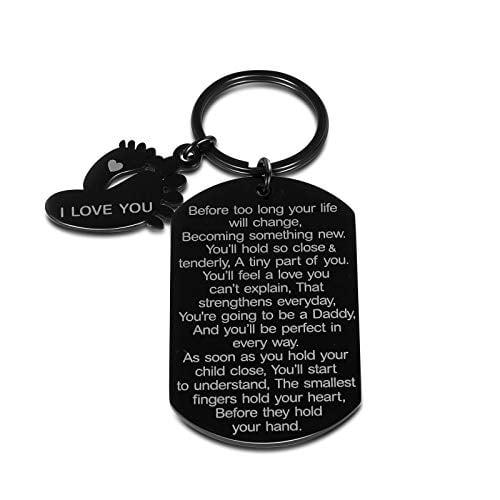 The Proud Mum Dad to be pregnancy charm keyrings baby shower gift 