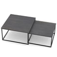thumbnail image 2 of NAIYUFA Nesting Coffee Table Set of 2,Square Table with Steel Frame,Industrial Tables for Living Room, Bedroom ,Balcony Yard ,Black, 2 of 7