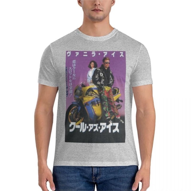Camiseta clásica para hombre camisa negra con estampado de vainilla Ice: Cool as Ice grande y alto de verano