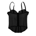 thumbnail image 5 of Byworldtasic Women's Sexy Embroidery Corset Top Bodysuit Spaghetti Strap V Neck Sheer Mesh Bustier Cami Rave Top, 5 of 8