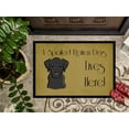 thumbnail image 3 of Caroline's Treasures BB1483JMAT Black Labrador Spoiled Dog Lives Here Door Mat, Indoor Rug or Outdoor Welcome Mat 24x36, 3 of 4