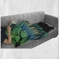 thumbnail image 6 of Halloween Soft Flannel Fleece Blanket, Zombie Silhouettes and an Arm in Idyllic Forest Hill Full Moon, Cozy Plush for Indoor and Outdoor Use, 50" x 60", Charcoal Grey Green and Teal, by Ambesonne, 6 of 6