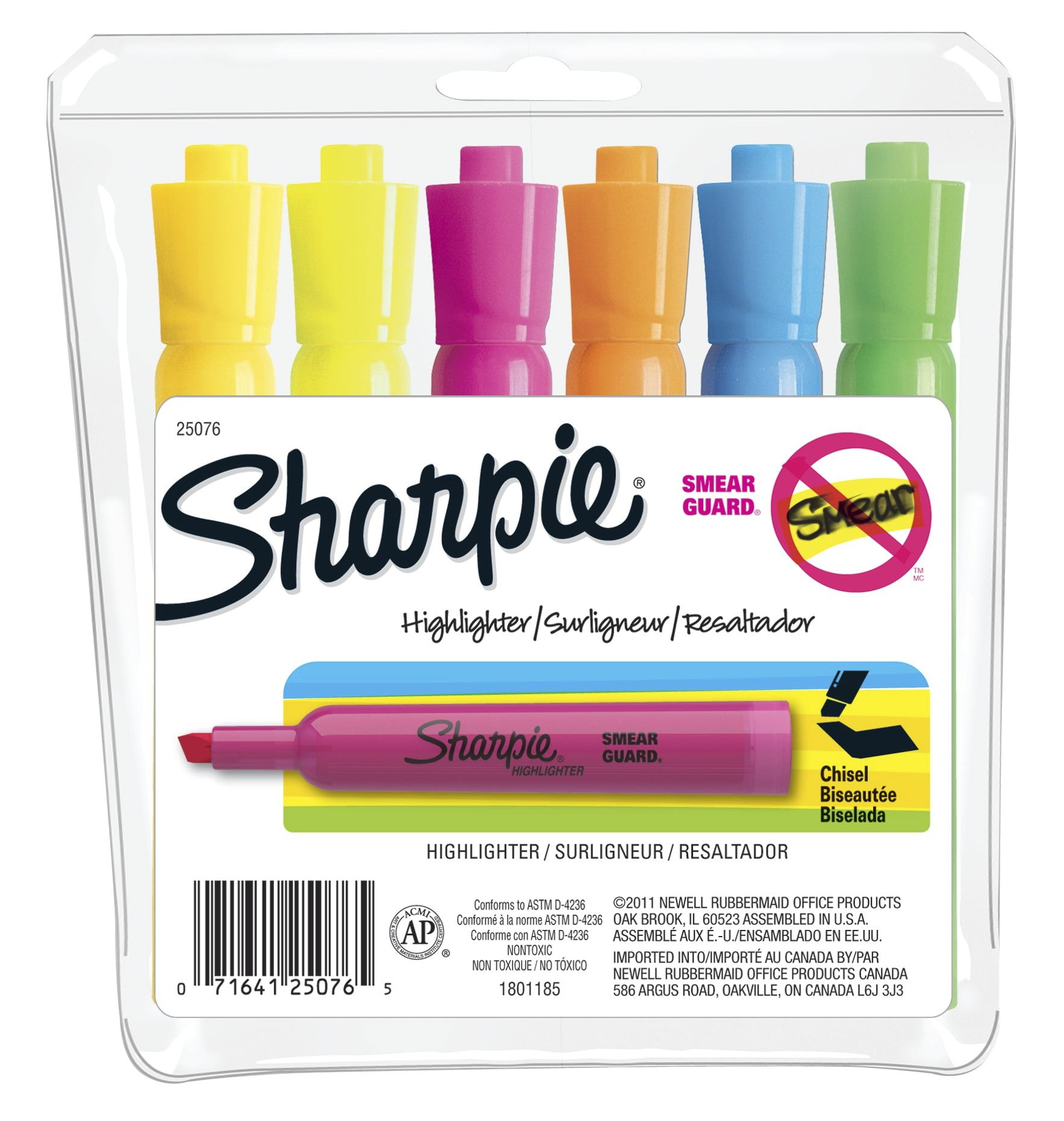 Sharpie Accent Tank Highlighters Assorted Colors Chisel Tip 