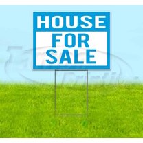 House For Sale (18" x 24") Yard Sign, Includes Metal Step Stake