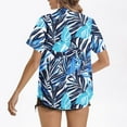 thumbnail image 4 of WCMZJ Hawaiian Shirts for Women Summer Beach Shirt Tropical Shirts Womens Hawaii Button Down Short Sleeve Blouses Button Up Tops Blue XL, 4 of 6