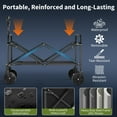 thumbnail image 5 of Collapsible Wagon 380 lbs, Heavy Duty Wagons Carts Foldable, Shopping Cart with All-Terrain Wheels , Weatherproof, Wagon Cart for Home, Outdoor,Beach,Camping, Sports, Black, 5 of 8