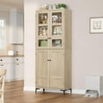 thumbnail image 2 of Studyset 71" Tall Kitchen Pantry Cabinet with Glass Doors,5-Tier Storage Solution Freestanding Food Storage Cabinet with 4 Doors 5 Tier Adjustable Shelves for Kitchen, Dining Room, Bathroom, 2 of 8