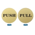 thumbnail image 3 of Uxcell Push Pull Door Sign Acrylic Self Adhesive Round Sticker Golden 4 Pack, 3 of 6