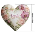 thumbnail image 3 of SLYNSHome Flower Printed Heart Pillows Love Heart Shaped Pillow Faux Rabbit Throw Pillows Home Decoration, 3 of 9