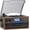 Black+Brown, variant on ORCC 10-in-1 Bluetooth Record Player Turntable for Vinyl Records CD Cassette USB/SD Convert