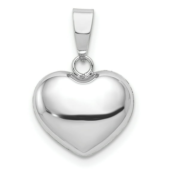 Primal Gold 14 Karat White Gold Puffed Heart Pendant