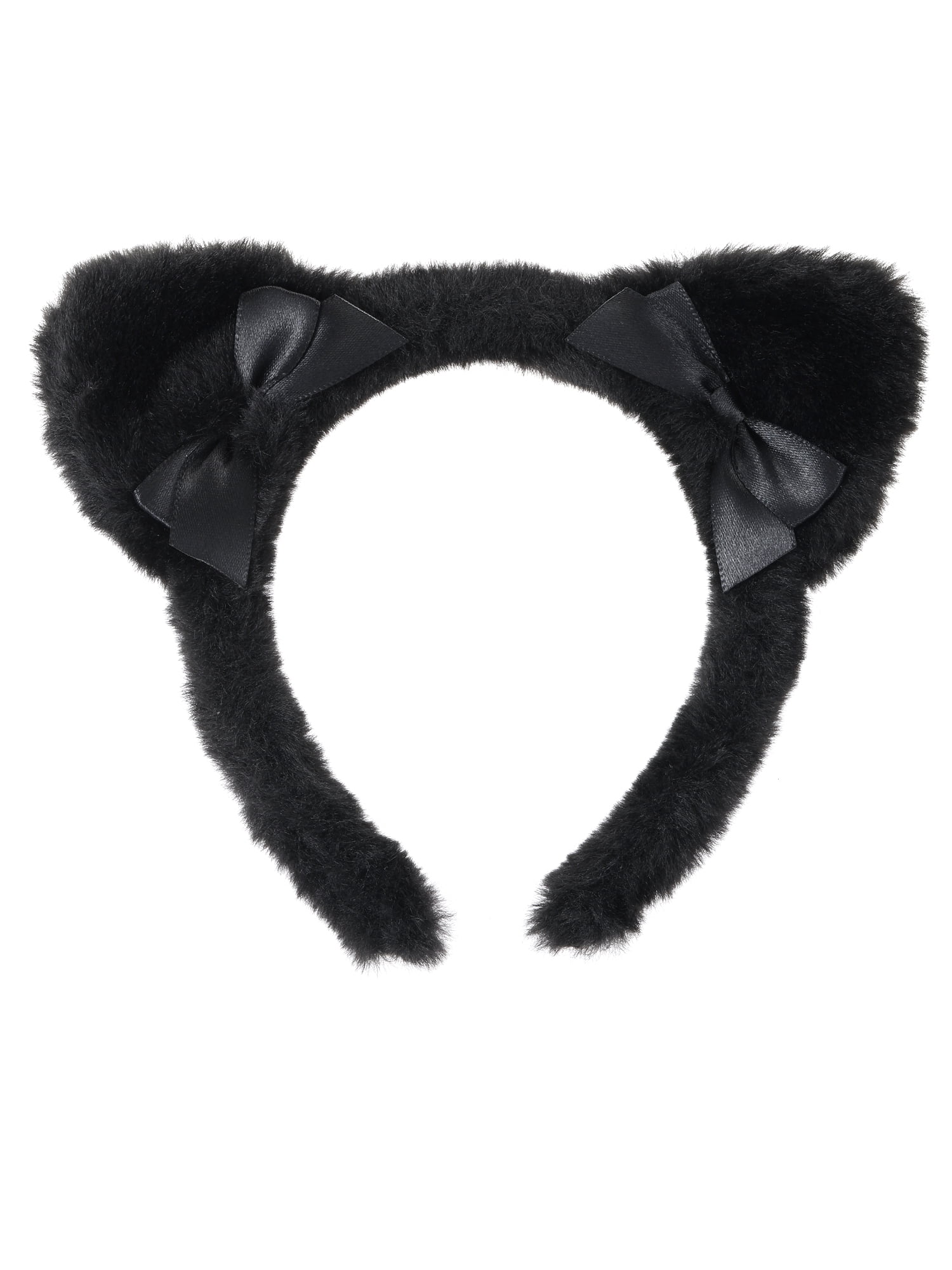 Way to Celebrate Fuzzy Black Cat Ears Halloween Headband, 1 Piece