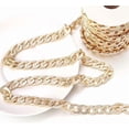 thumbnail image 3 of Heyjieyu 15 Feet Aluminum Flat Curb Chains Golden Twisted Miami Cuban Link Chain Chunky Chain Handbag Chain with Spool for Necklace Jewelry Making 15x10mm, Chain-NK-G-15MM, 3 of 9