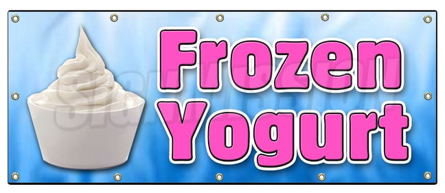 Soft Serve Frozen Yogurt Banner Ice Cream Concession Stand Sign 24x72 