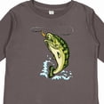 thumbnail image 4 of Inktastic Leaping Bass Fish Boys or Girls Long Sleeve Toddler T-Shirt, 4 of 5