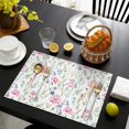 thumbnail image 4 of Pioneer Flower Floral Print Pattern Summer Placemats Table Placemats Set Of 4-Linen Kitchen Washable Placemats Table Mats 12x18 Inch Non-Slip Heat Resistant, 4 of 5