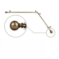 Contemporary Home Living Solid Elegant Corner Window Curtain Rod - 249" - Antique Brass