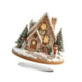 thumbnail image 4 of Adorno de mesa de casa de pueblo navideña, figura coleccionable, escena de nieve, acrílico D, 4 of 9