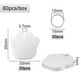 thumbnail image 2 of 60Pcs 2 Style Aluminum Alloy Pendants Pet Dog and Cat Tags Dog Paw Prints Charms Iron Split Key Rings Silver 35x33x1mm Hole: 3.7mm 15x22mm 30pcs/style, 2 of 7