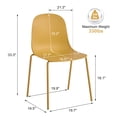 thumbnail image 2 of XDECO Stackable Dining Chair Set of 4, Minimalist Modern Water Resistant Chair for Indoor Outdoor, 300lbs Capacity, Easy Assembly,Mustard Yellow, 2 of 8