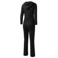 thumbnail image 5 of J. METHOD Women's 2 Piece Outfit Casual Basic French Terry Zip Up Hoodie and Sweatpants Sweatsuit Tracksuit Set NEWTS01 Black 1X, 5 of 6