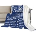 thumbnail image 3 of WERTY Happy 50th Birthday Blanket for Women Men Wife Husband Mom Dad Coworker Boss, 50th Birthday Blanket Throw 60x50 inch, 50th Birthday Gift Ideas, Comfort Flannel Fleece Blanket for Sofa Couch, 3 of 6