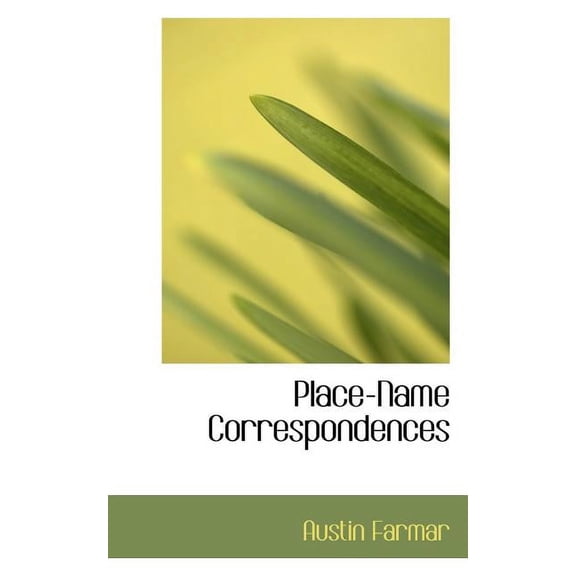 Place-Name Correspondences (Paperback)