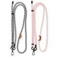thumbnail image 2 of Phone Lanyard Crossbody, 2 Pack Adjustable Cell Phone Neck Strap 7mm with 2 Pcs Durable Tether Tabs, Tekcoo Anti Theft Universal Phone Lanyard for iPhone Android Smartphones ( Zebra Pattern, Pink), 2 of 12