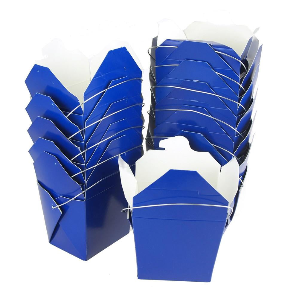 Take Out Boxes with Wire Handle, 31/4Inch, 12Piece, Royal Blue