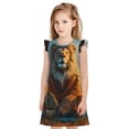 thumbnail image 1 of Vsdgher Prairie Méditant Lion pour Filles Chemises de Nuit Manches Courtes à Volants Robe de Nuit Pyjama pour Fête Pyjama-Grand, 1 of 6