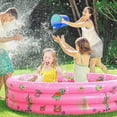 thumbnail image 4 of Inflatable Kiddie Pool Cartoon Patterns Small Inflatable Pool for Kids, Summer Fun Paddling Pool 31.50 x 13.78inch Inflatable Kiddie Pool Swimming Pool Pit Ball Pool (Pink), 4 of 8