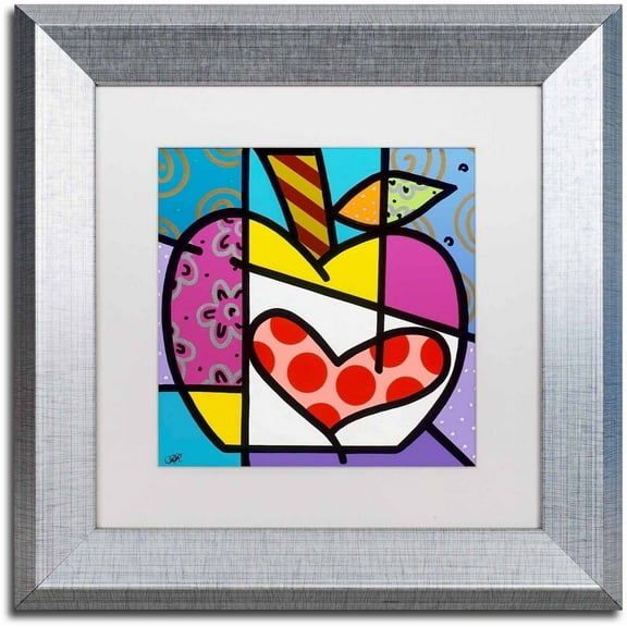 Trademark Fine Art 'Big Apple III' Canvas Art by Roberto Rafael, White Matte, Silver Frame
