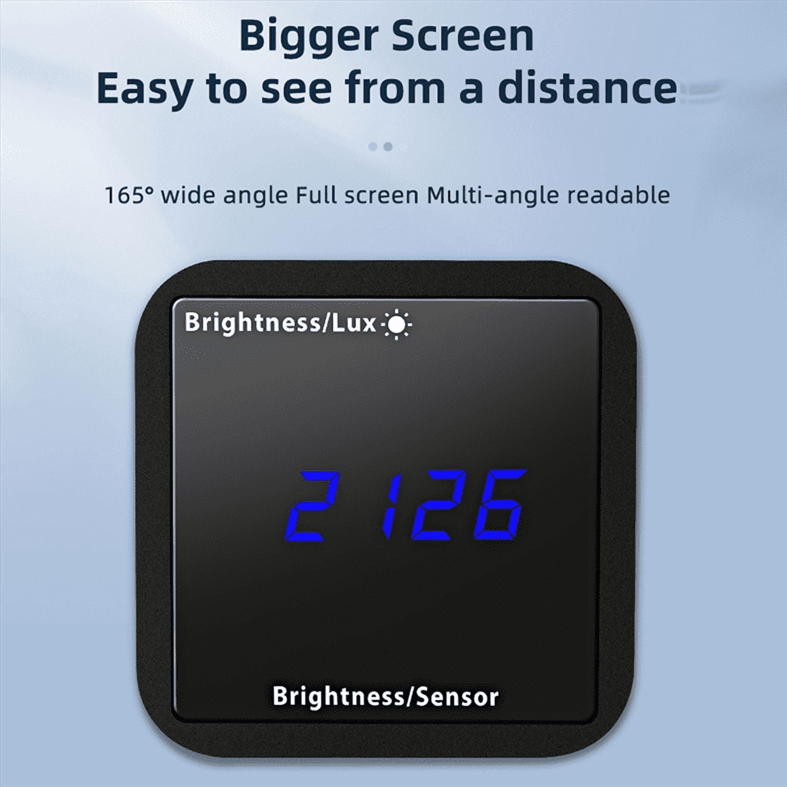 Tuya ZigBee Light Sensor Brightness Detector with Temperature Humidity Detection Display Smart Home Security Linkage,1 x Brightness Detector,Black